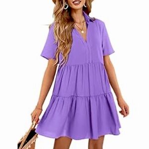 Purple Tiered Shift Dress